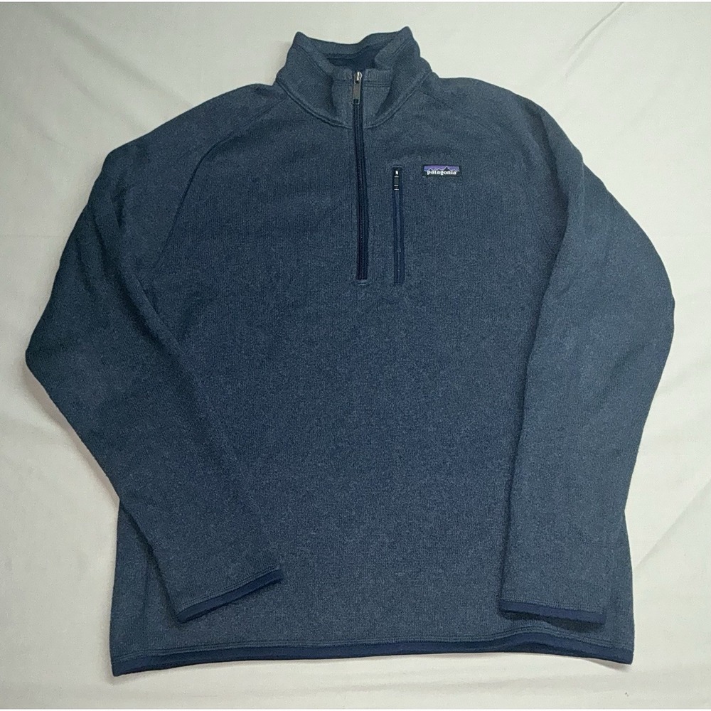 Patagonia Men's Medium Better Sweater 1/4 Zip Pullover Fleece Jacket Navy Blue